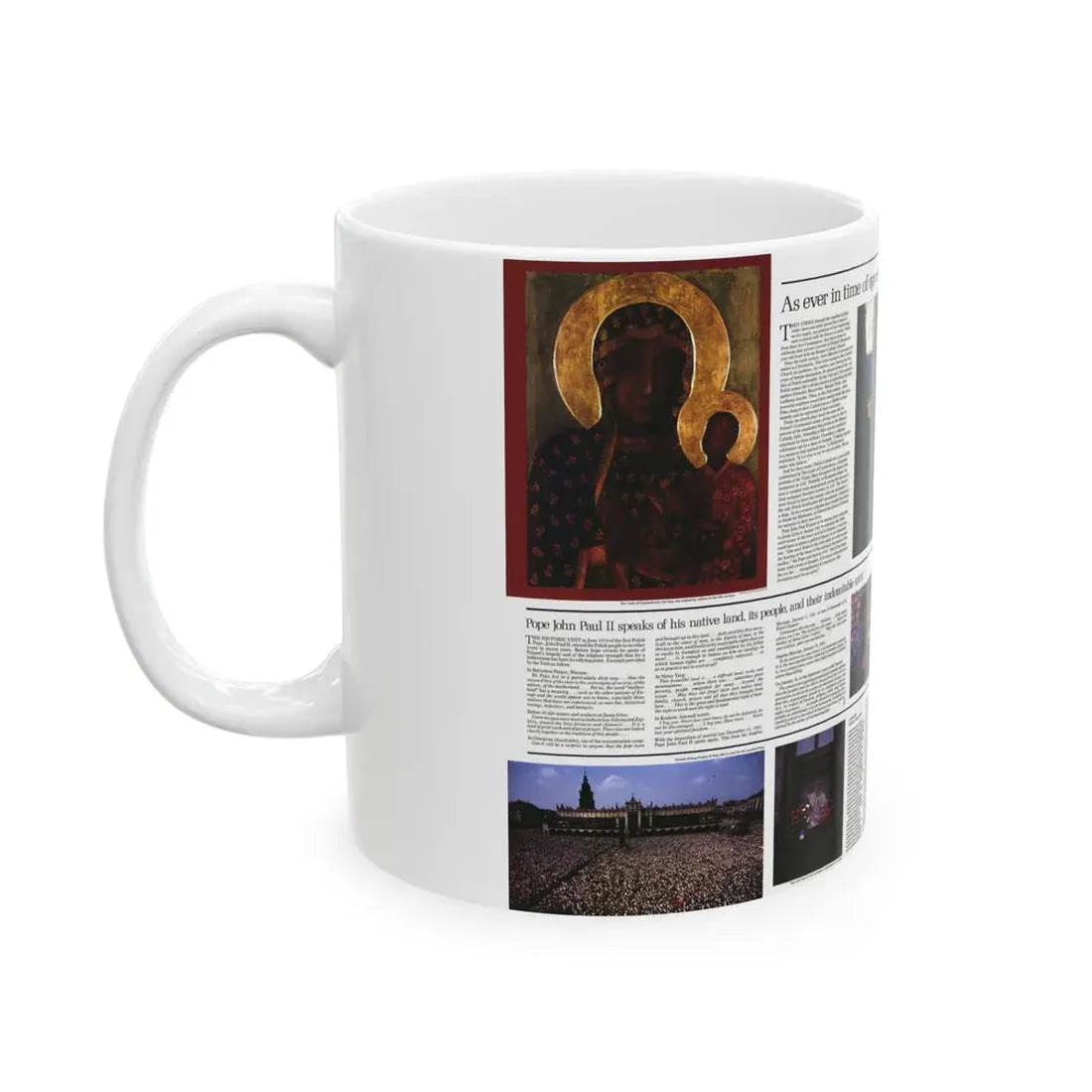 Poland - The Face and Faith 2 (1982) (Map) White Coffee Mug - Go Mug Yourself
