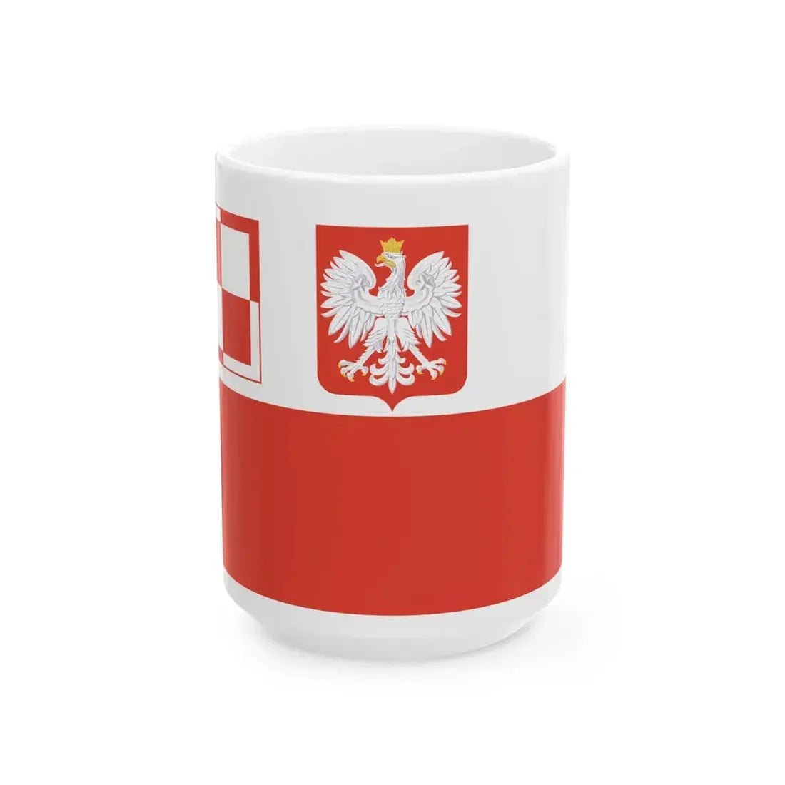 Polish Air Force Ensign 1930-1938 (Poland) White Coffee Mug 15oz - Go Mug Yourself
