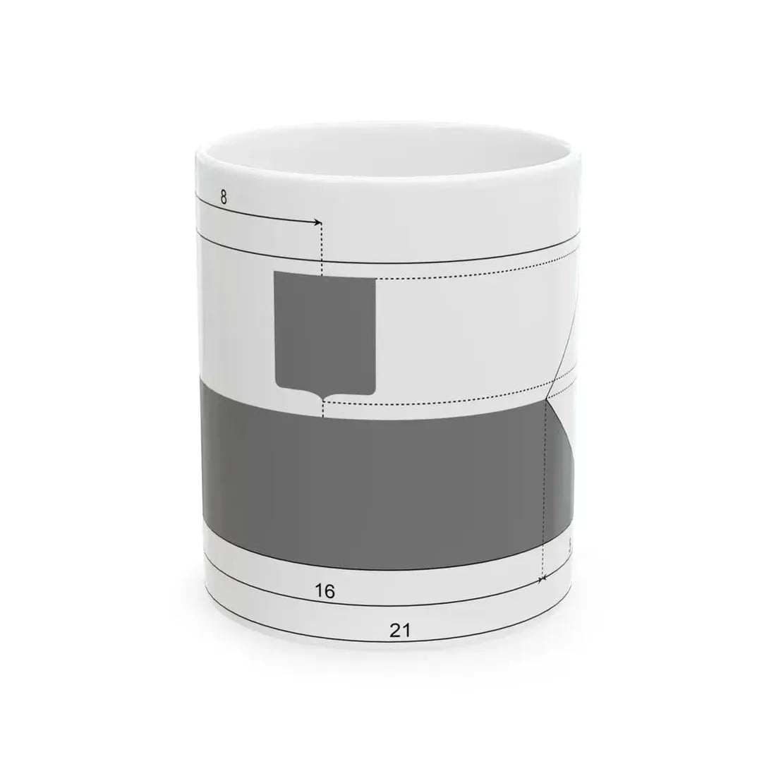Polish naval ensign construction sheet (Poland) White Coffee Mug 11oz - Go Mug Yourself