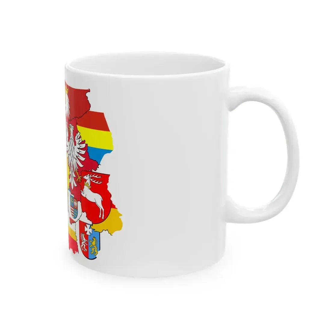 Polish Voivodeships flagmap (Poland) White Coffee Mug - Go Mug Yourself