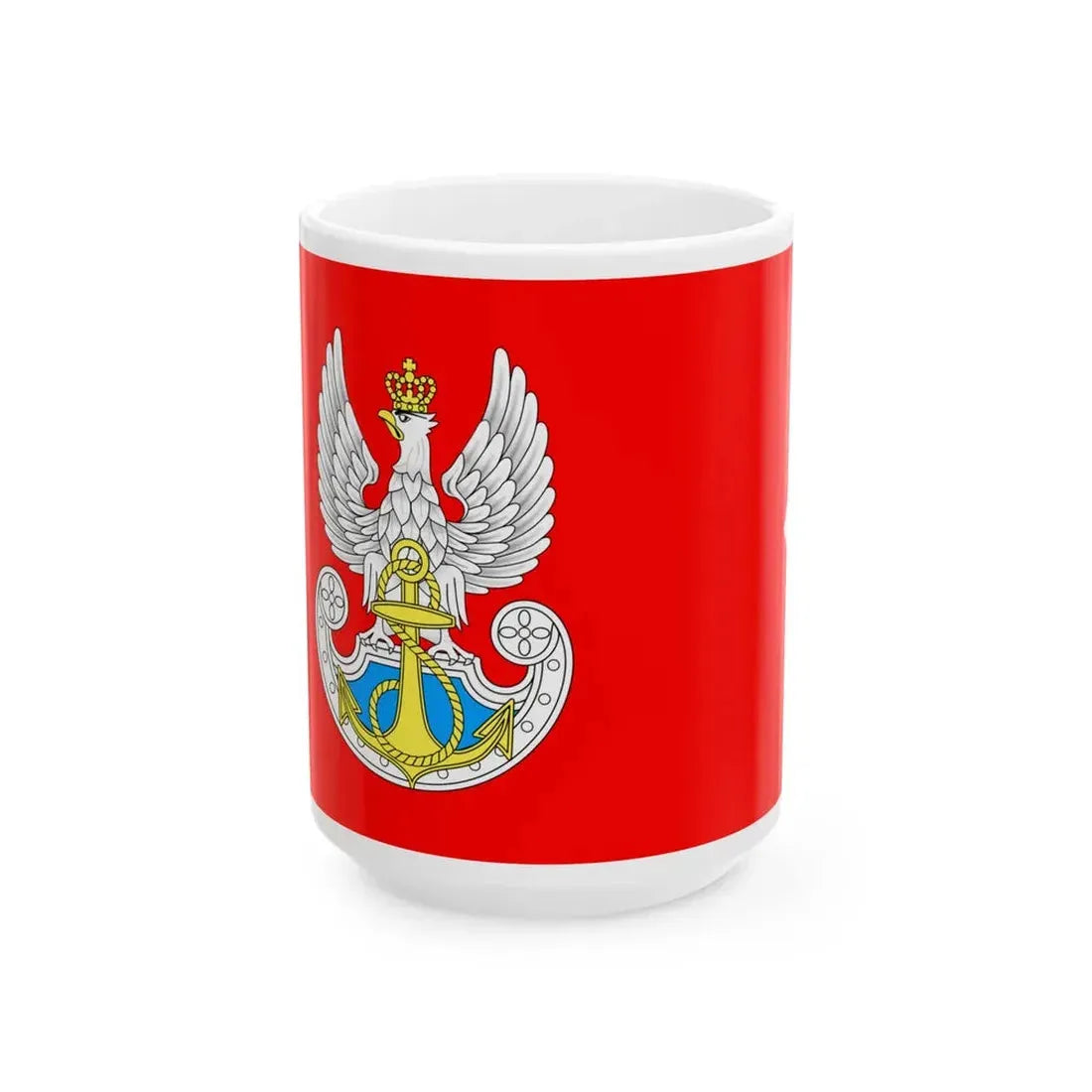 Polishnavyflag (Poland) White Coffee Mug 15oz - Go Mug Yourself