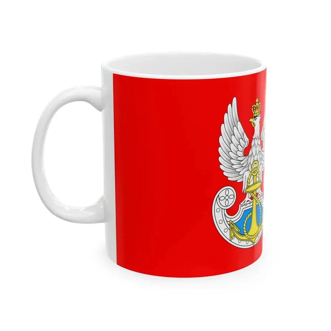 Polishnavyflag (Poland) White Coffee Mug - Go Mug Yourself