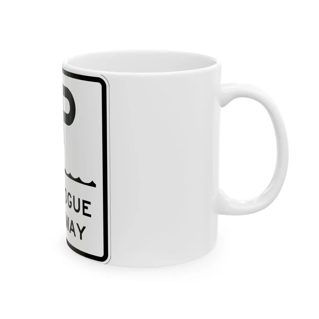Ponquogue Cswy Shield (New York) (Road Sign) White Coffee Mug - Go Mug Yourself