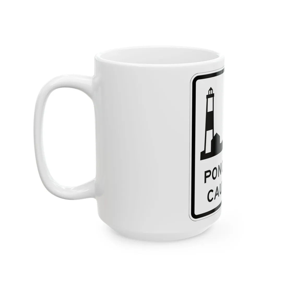 Ponquogue Cswy Shield (New York) (Road Sign) White Coffee Mug - Go Mug Yourself