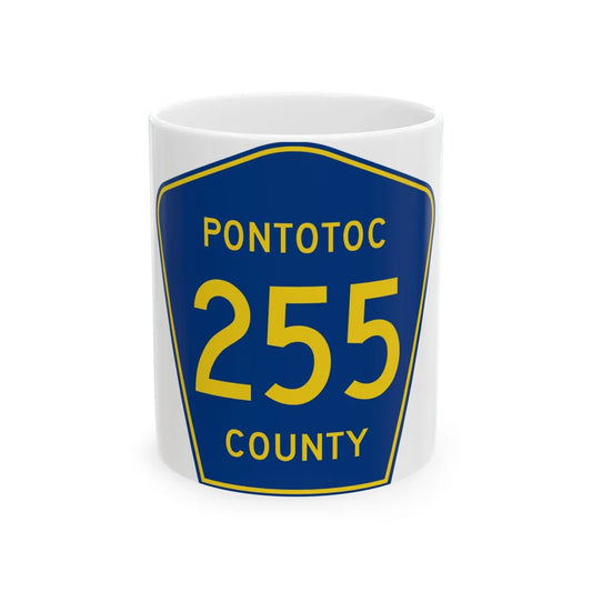 Pontotoc County Route 255 MS (Mississippi) (Road Sign) White Coffee Mug 11oz - Go Mug Yourself