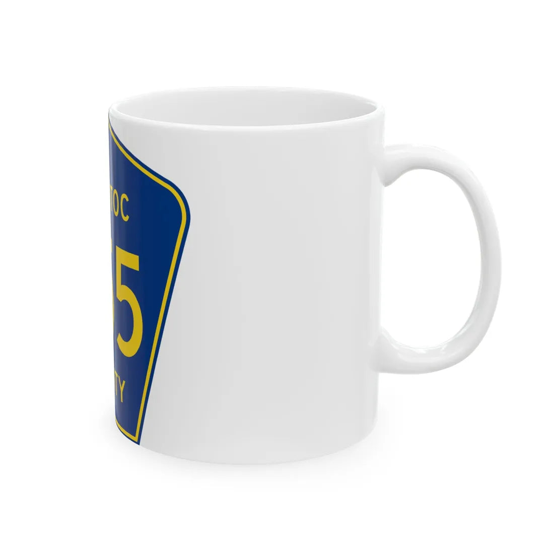 Pontotoc County Route 255 MS (Mississippi) (Road Sign) White Coffee Mug - Go Mug Yourself