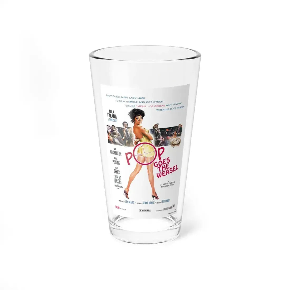 POP GOES THE WEASEL 1975 Movie Poster - Pint Glass 16oz 16oz - Go Mug Yourself