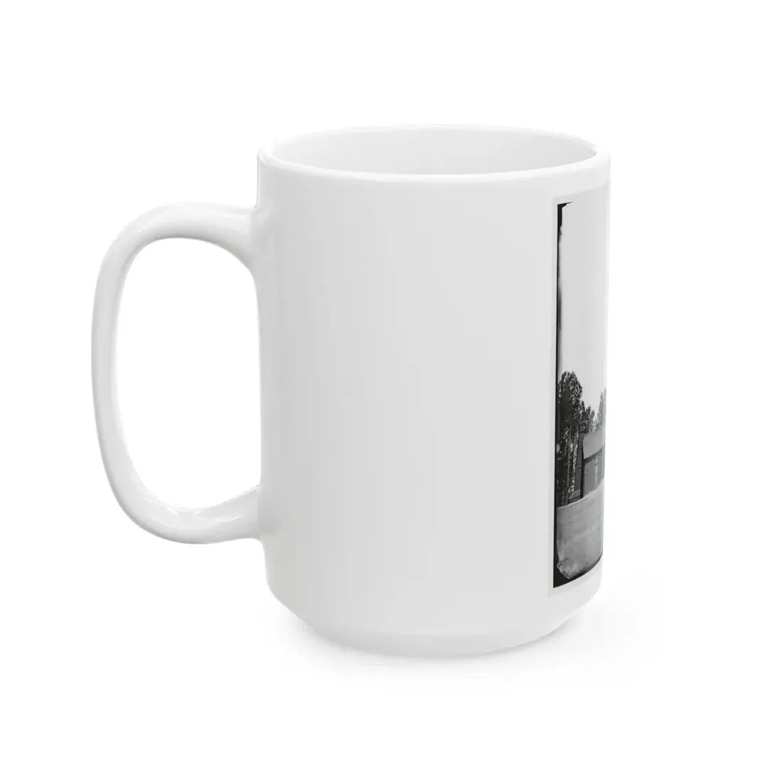 Poplar Grove, Va. Log Church Built By The 50th New York Engineers, With The Engineer Insignia Above The Door (U.S. Civil War) White Coffee Mug - Go Mug Yourself