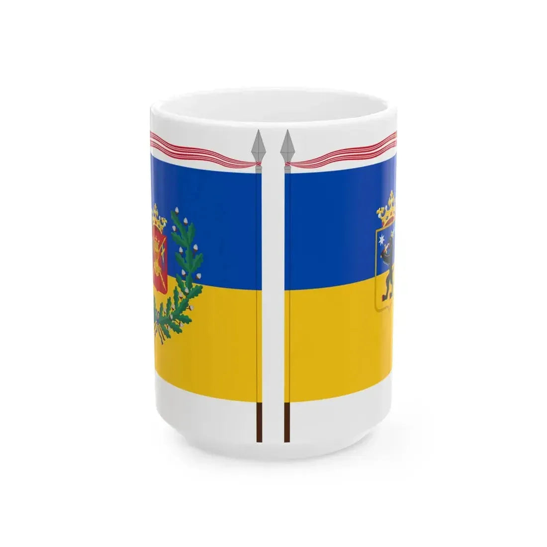 Porin prikaatin lippu (Finland) White Coffee Mug 15oz - Go Mug Yourself