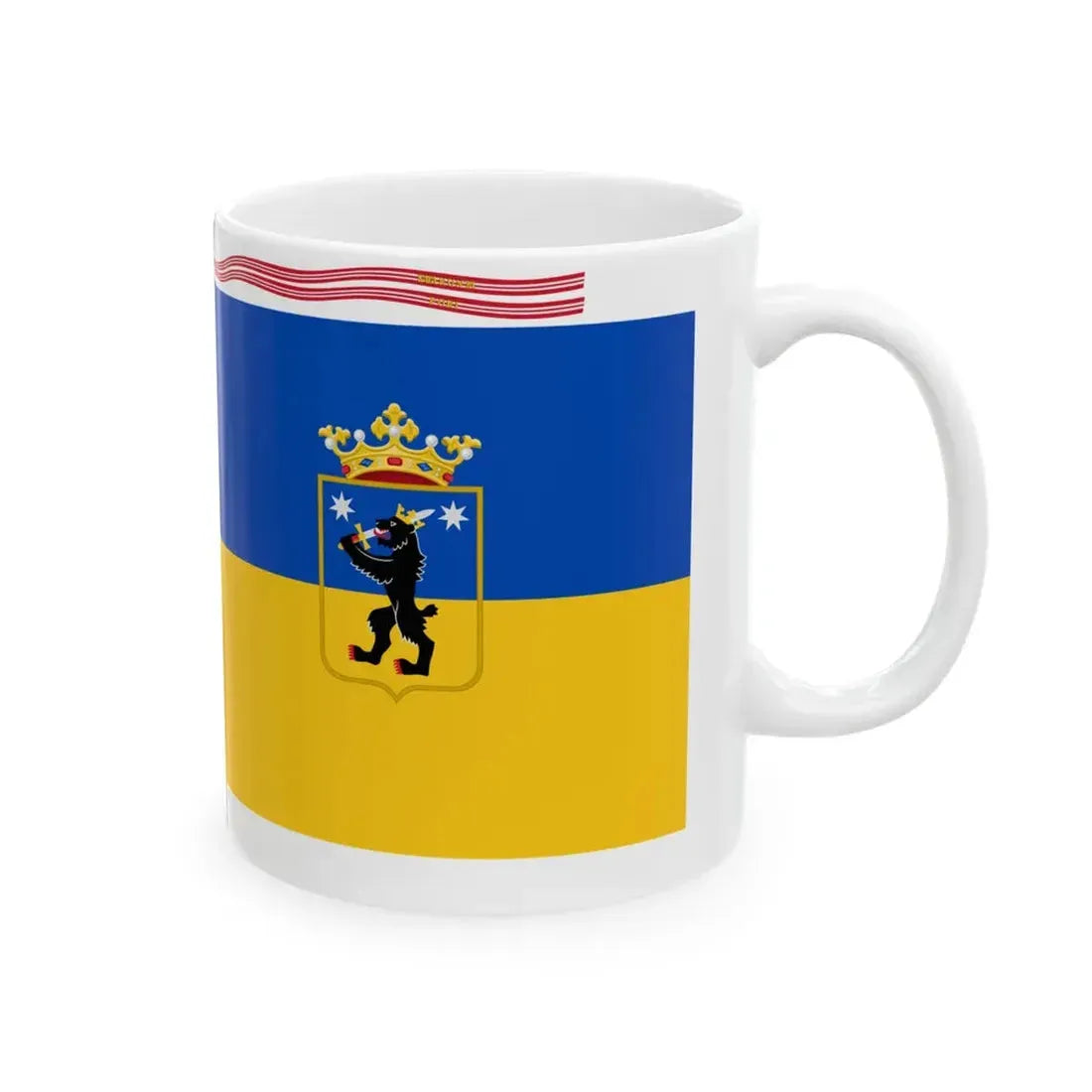 Porin prikaatin lippu (Finland) White Coffee Mug - Go Mug Yourself