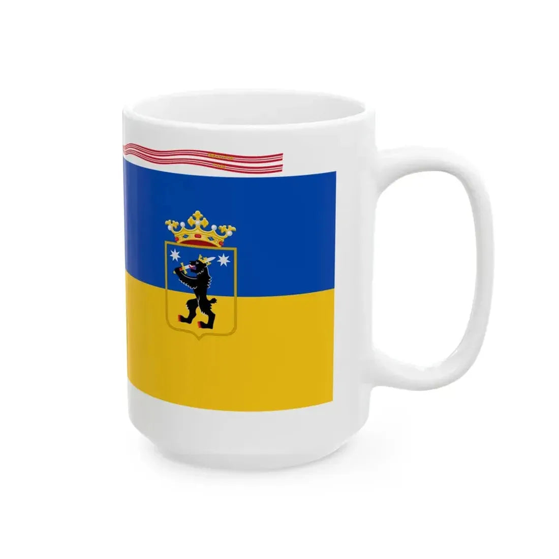 Porin prikaatin lippu (Finland) White Coffee Mug - Go Mug Yourself