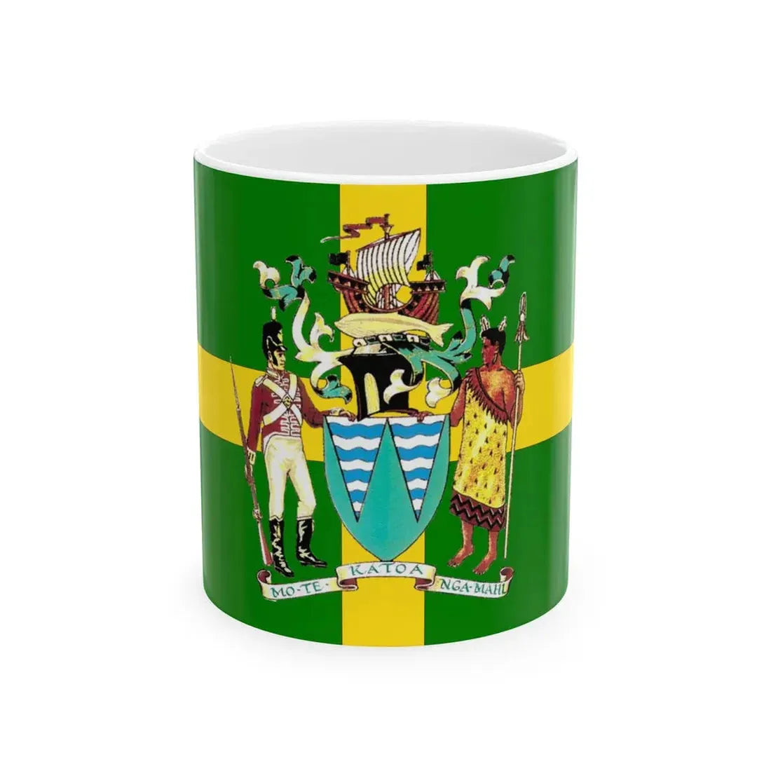 Porirua flag 1978-1989 (New Zealand) White Coffee Mug 11oz - Go Mug Yourself