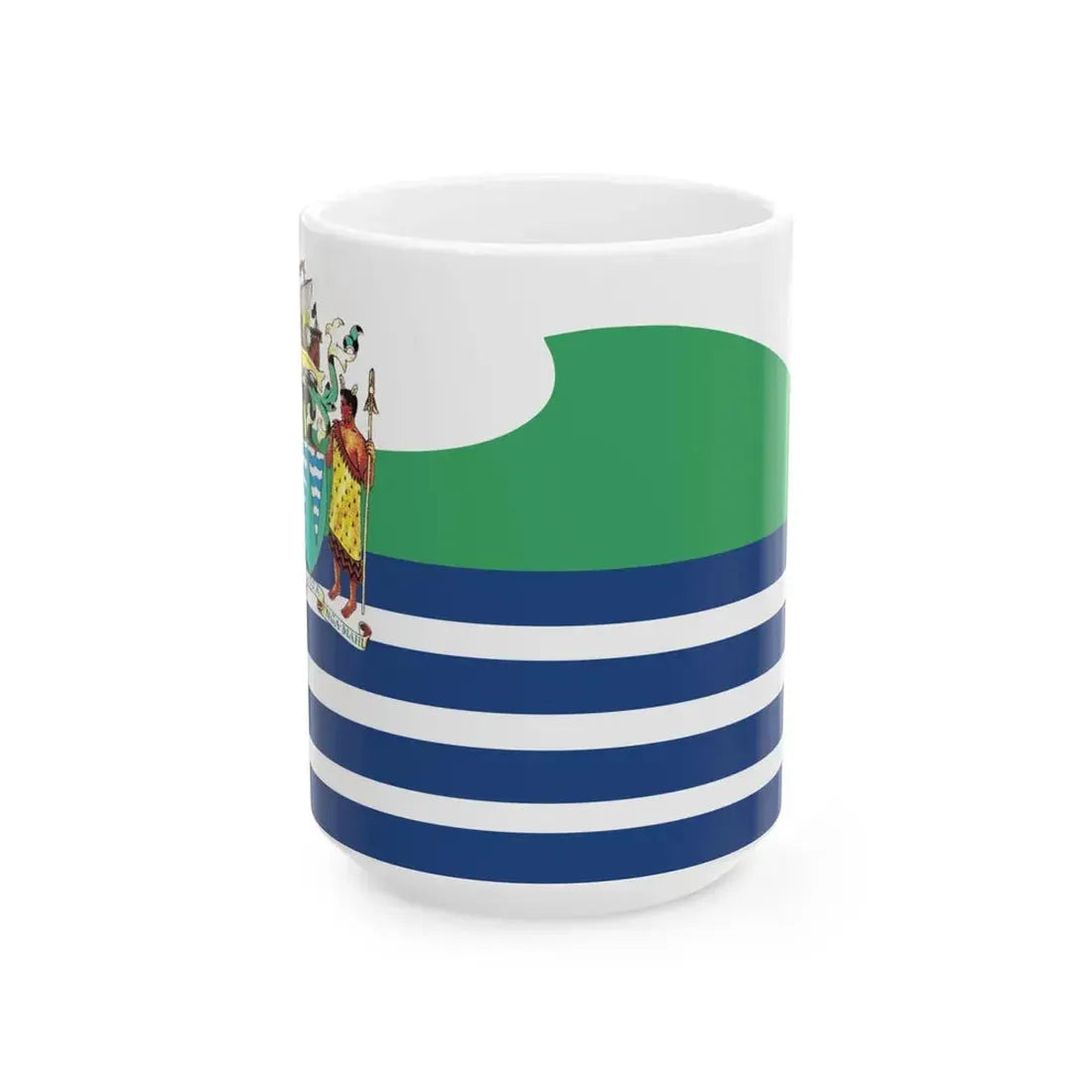 Porirua flag (New Zealand) White Coffee Mug 15oz - Go Mug Yourself