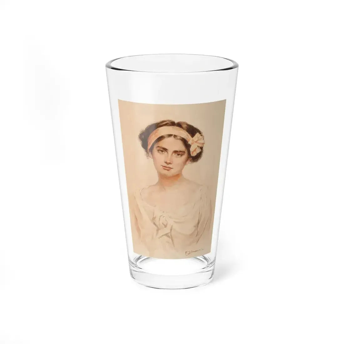 Portrait of a Young Woman, 1910 (Magazine Illustration) Pint Glass 16oz 16oz - Go Mug Yourself