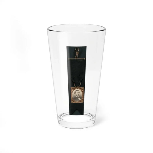 Portrait Of Abraham Lincoln Attached To Black Ribbon (U.S. Civil War) Pint Glass 16oz 16oz - Go Mug Yourself