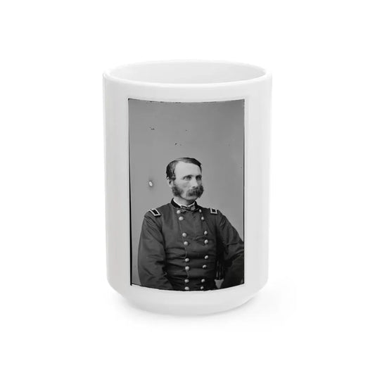 Portrait Of Brevetted Brigadier General Napoleon Bonaparte Mclauglen (1823-1887) (U.S. Civil War) White Coffee Mug 15oz - Go Mug Yourself