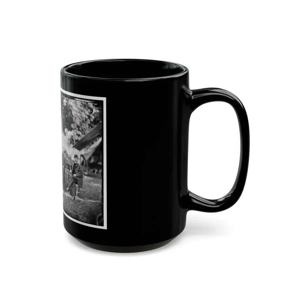 Portrait Of Brig. Gen. Napoleon B. Mclaughlin, Officer Of The Federal Army, And Staff, Vicinity Of Washington, D.C. (U.S. Civil War) Black Coffee Mug - Go Mug Yourself