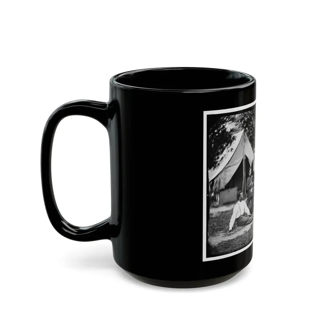 Portrait Of Brig. Gen. Napoleon B. Mclaughlin, Officer Of The Federal Army, And Staff, Vicinity Of Washington, D.C. (U.S. Civil War) Black Coffee Mug - Go Mug Yourself