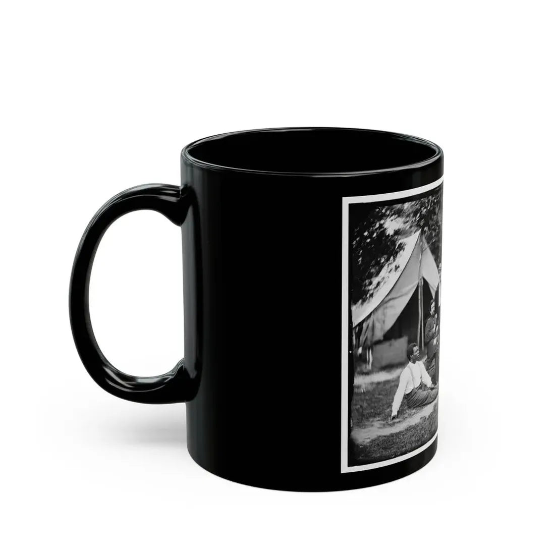 Portrait Of Brig. Gen. Napoleon B. Mclaughlin, Officer Of The Federal Army, And Staff, Vicinity Of Washington, D.C. (U.S. Civil War) Black Coffee Mug - Go Mug Yourself