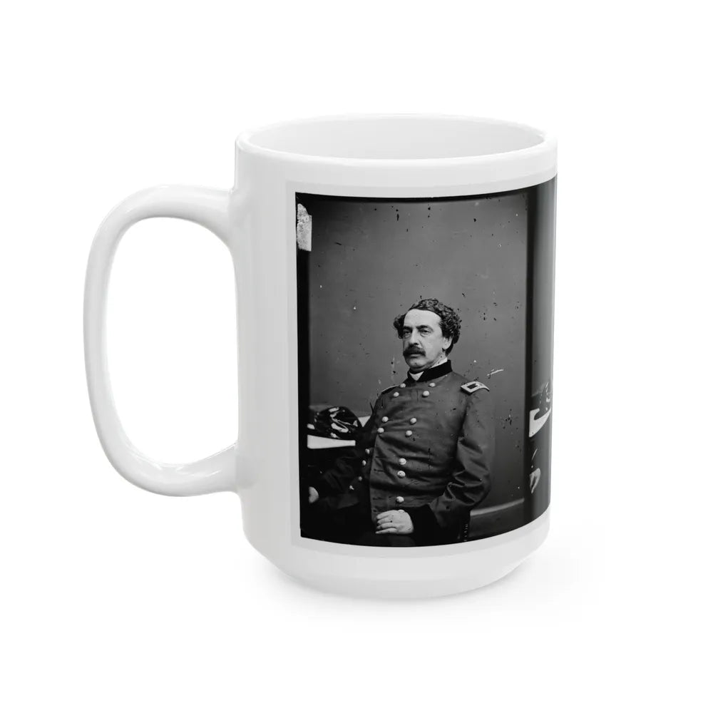 Portrait Of Brig. Gen. Abner Doubleday, Officer Of The Federal Army (Maj. Gen. From Nov. 29, 1862) (U.S. Civil War) White Coffee Mug-Go Mug Yourself