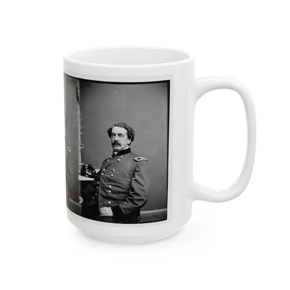 Portrait Of Brig. Gen. Abner Doubleday, Officer Of The Federal Army (Maj. Gen. From Nov. 29, 1862) (U.S. Civil War) White Coffee Mug-Go Mug Yourself