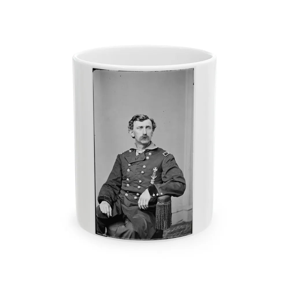 Portrait Of Brig. Gen. (As Of Mar. 7, 1865) George M. Love, Officer Of The Federal Army (U.S. Civil War) White Coffee Mug-11oz-Go Mug Yourself