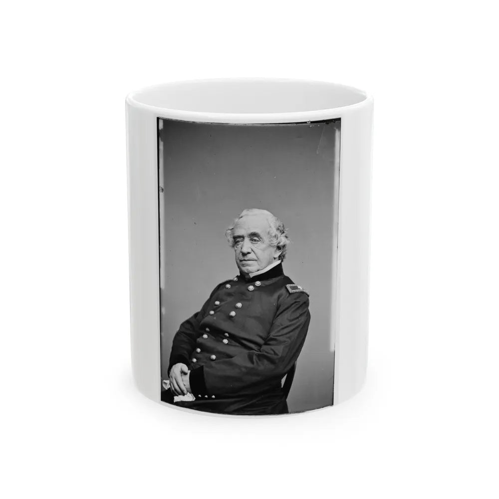 Portrait Of Brig. Gen. Joseph G. Totten, Chief, Corps Of Engineers, Officer Of The Federal Army (U.S. Civil War) White Coffee Mug-11oz-Go Mug Yourself