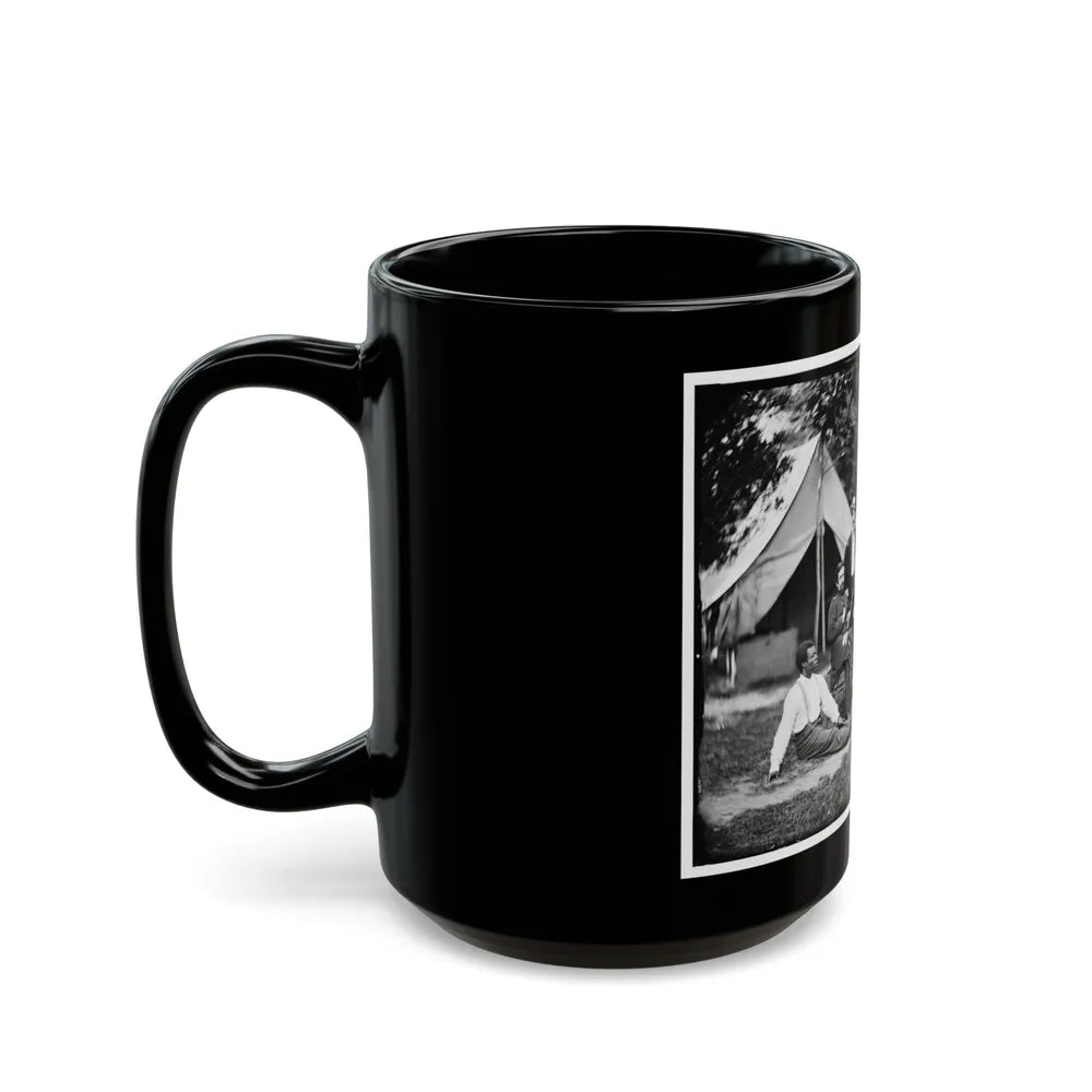 Portrait Of Brig. Gen. Napoleon B. Mclaughlin, Officer Of The Federal Army, And Staff, Vicinity Of Washington, D.C. (U.S. Civil War) Black Coffee Mug-Go Mug Yourself