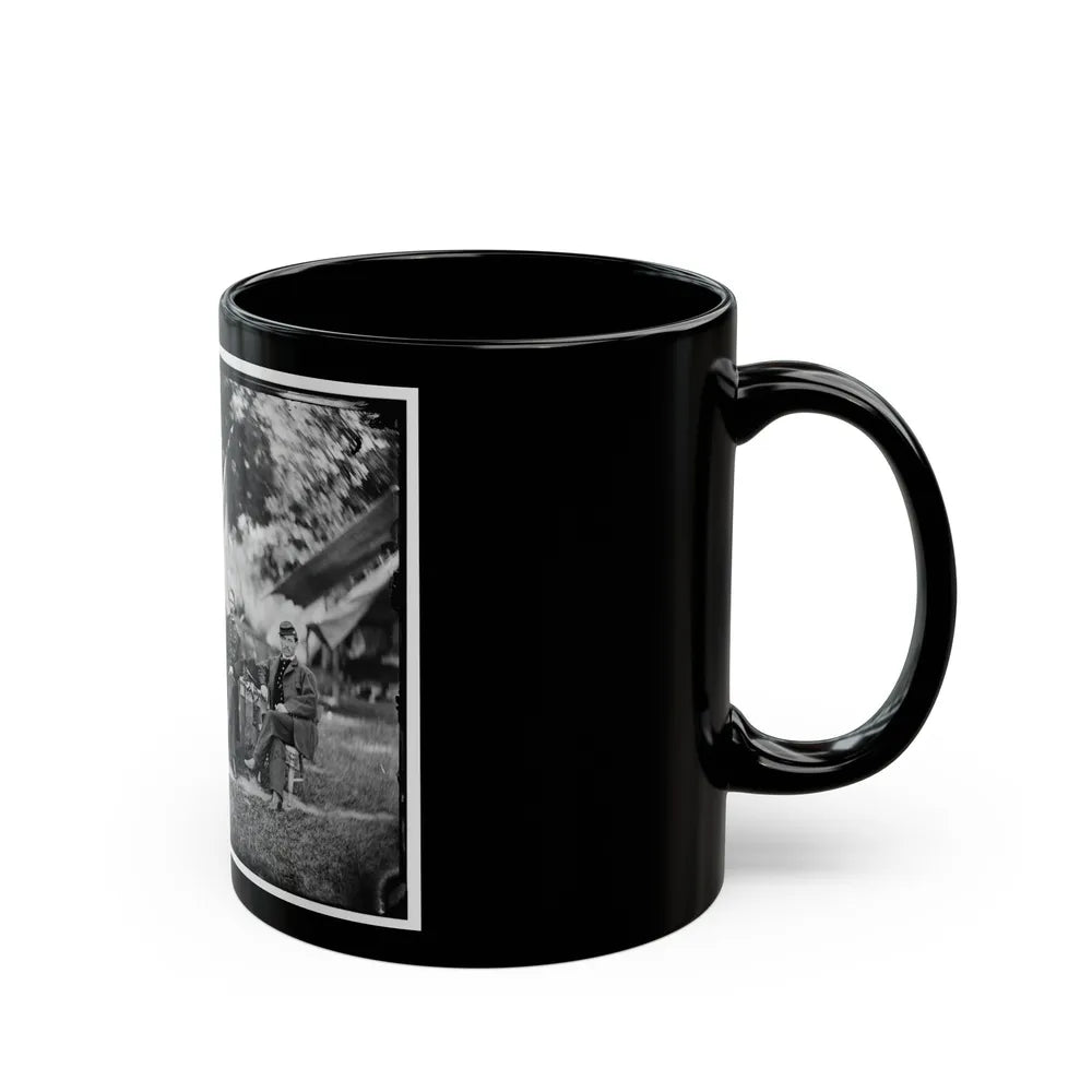 Portrait Of Brig. Gen. Napoleon B. Mclaughlin, Officer Of The Federal Army, And Staff, Vicinity Of Washington, D.C. (U.S. Civil War) Black Coffee Mug-Go Mug Yourself