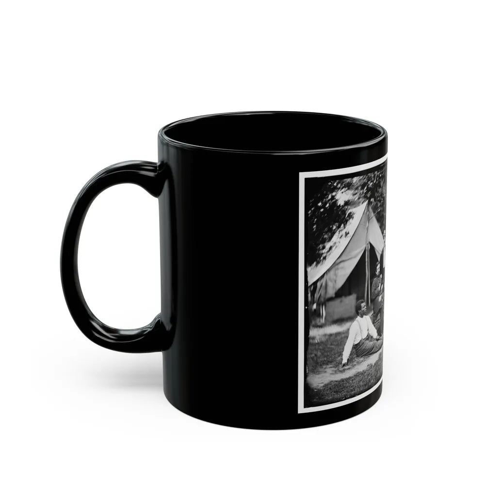 Portrait Of Brig. Gen. Napoleon B. Mclaughlin, Officer Of The Federal Army, And Staff, Vicinity Of Washington, D.C. (U.S. Civil War) Black Coffee Mug-Go Mug Yourself