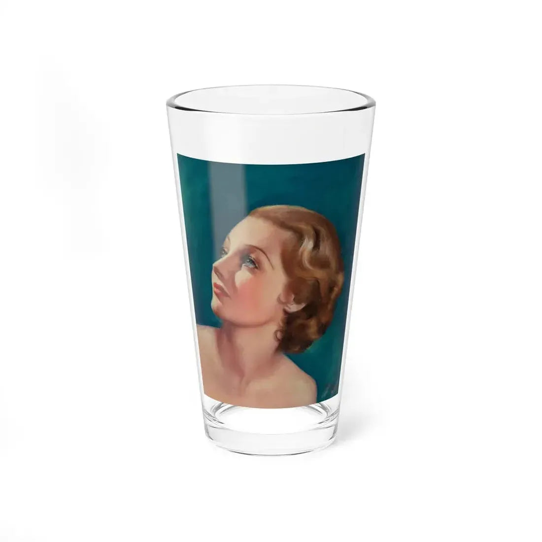 Portrait of Carole Lombard, magazine cover (Magazine Illustration) Pint Glass 16oz 16oz - Go Mug Yourself