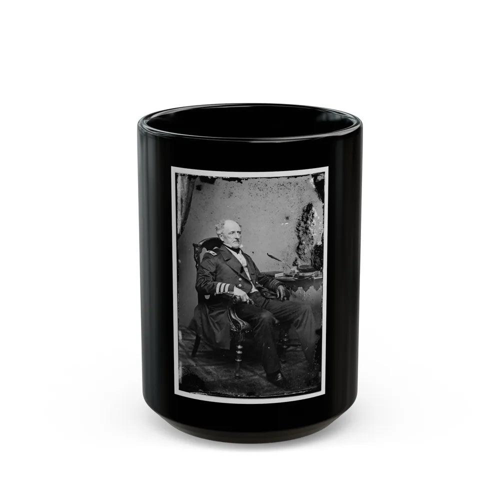 Portrait Of Commodore Franklin Buchanan, C.S.N., Officer Of The Confederate Navy (U.S. Civil War) Black Coffee Mug-15oz-Go Mug Yourself