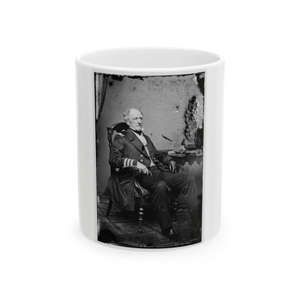 Portrait Of Commodore Franklin Buchanan, C.S.N., Officer Of The Confederate Navy (U.S. Civil War) White Coffee Mug-11oz-Go Mug Yourself