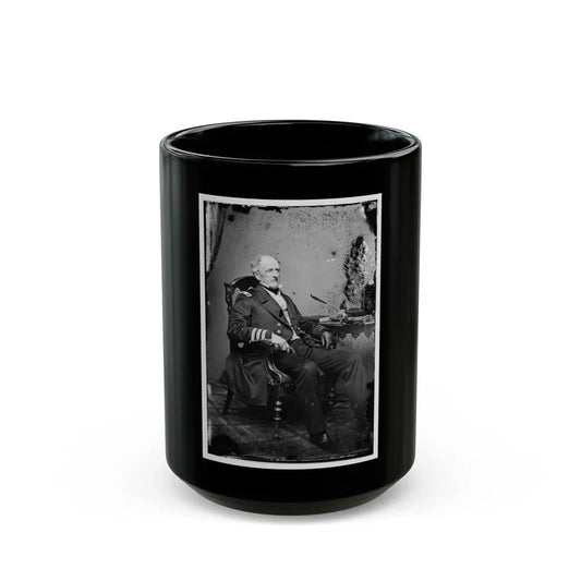 Portrait Of Commodore Franklin Buchanan, C.S.N., Officer Of The Confederate Navy (U.S. Civil War) Black Coffee Mug 15oz - Go Mug Yourself
