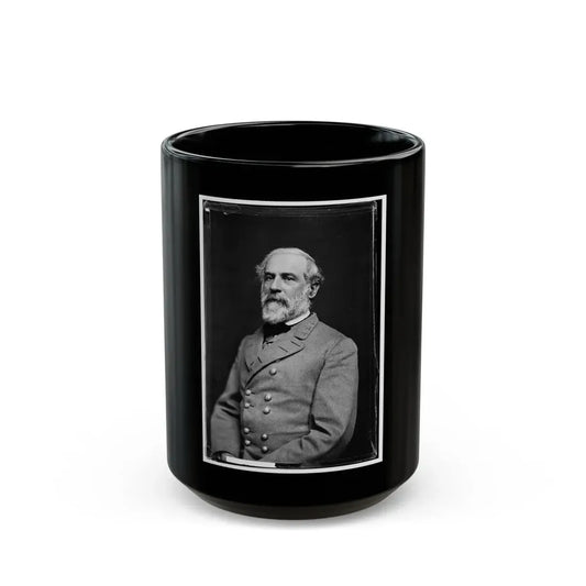 Portrait Of Gen. Robert E. Lee, Officer Of The Confederate Army (U.S. Civil War) Black Coffee Mug 15oz - Go Mug Yourself