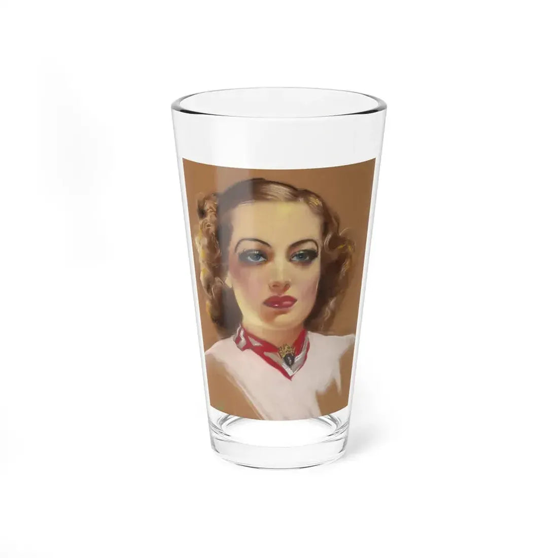 Portrait of Joan Crawford, movie magazine cover (Magazine Illustration) Pint Glass 16oz 16oz - Go Mug Yourself