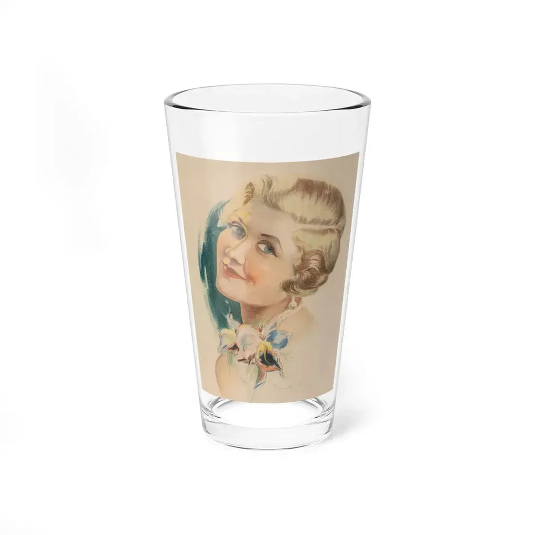 Portrait of Laura LaPlante, after Marland Stone, Motion Picture magazine cover, January 1930 (Magazine Illustration) Pint Glass 16oz 16oz - Go Mug Yourself