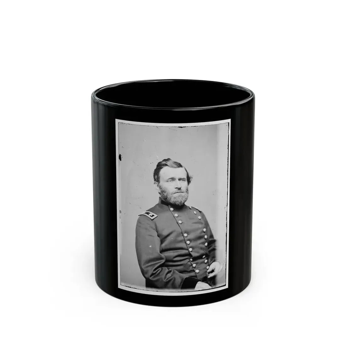 Portrait Of Maj. Gen. Ulysses S. Grant, Officer Of The Federal Army (U.S. Civil War) Black Coffee Mug 11oz - Go Mug Yourself