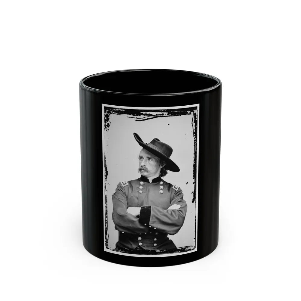 Portrait Of Maj. Gen. (As Of Apr. 15, 1865) George A. Custer, Officer Of The Federal Army (U.S. Civil War) Black Coffee Mug-11oz-Go Mug Yourself