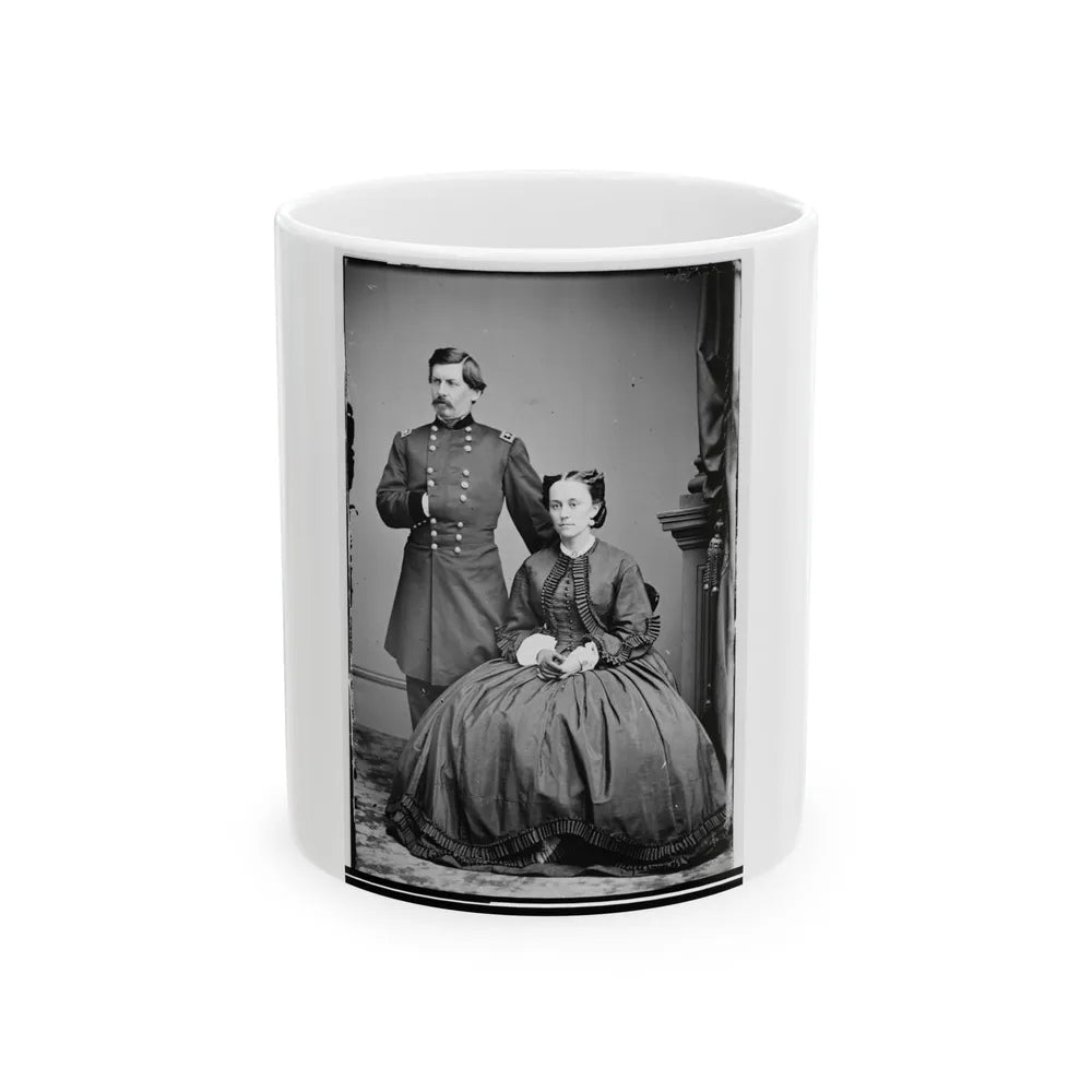 Portrait Of Maj. Gen. George B. Mcclellan, Officer Of The Federal Army, And His Wife, Ellen Mary Marcy (U.S. Civil War) White Coffee Mug-11oz-Go Mug Yourself