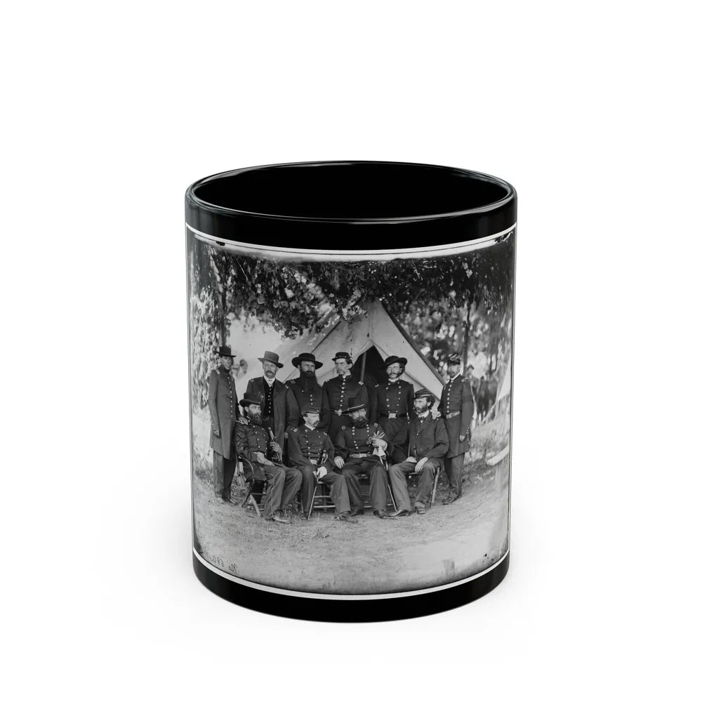 Portrait Of Maj. Gen. Jefferson Davis, Officer Of The Federal Army, And Staff, Washington, D.C. (U.S. Civil War) Black Coffee Mug-11oz-Go Mug Yourself