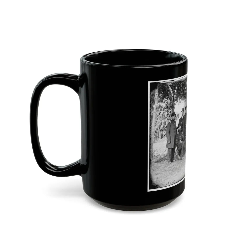 Portrait Of Maj. Gen. Jefferson Davis, Officer Of The Federal Army, And Staff, Washington, D.C. (U.S. Civil War) Black Coffee Mug-Go Mug Yourself