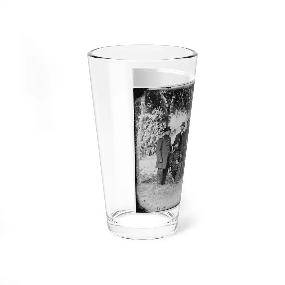Portrait Of Maj. Gen. Jefferson Davis, Officer Of The Federal Army, And Staff, Washington, D.C. (U.S. Civil War) Pint Glass 16oz-Go Mug Yourself