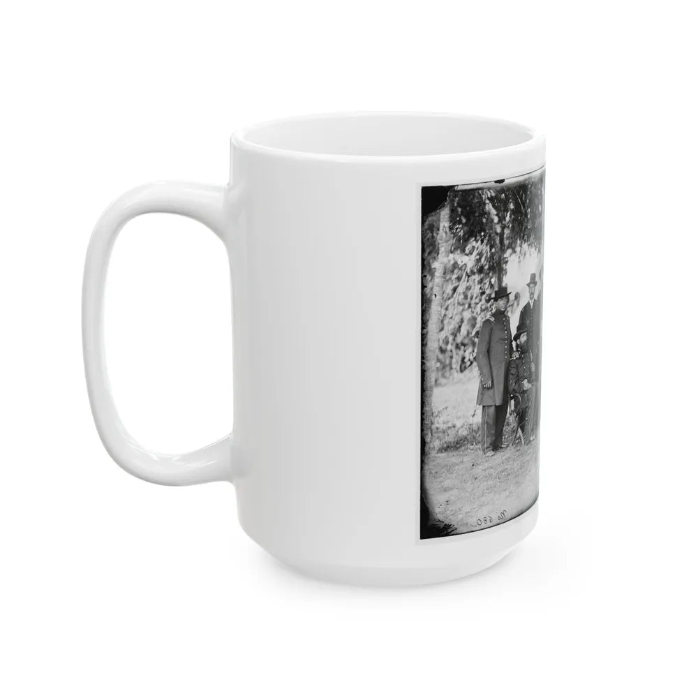Portrait Of Maj. Gen. Jefferson Davis, Officer Of The Federal Army, And Staff, Washington, D.C. (U.S. Civil War) White Coffee Mug-Go Mug Yourself