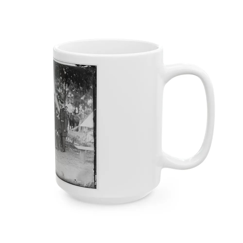 Portrait Of Maj. Gen. Jefferson Davis, Officer Of The Federal Army, And Staff, Washington, D.C. (U.S. Civil War) White Coffee Mug-Go Mug Yourself