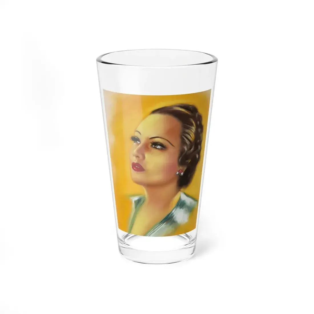 Portrait of Merle Oberon, movie magazine cover (Magazine Illustration) Pint Glass 16oz 16oz - Go Mug Yourself