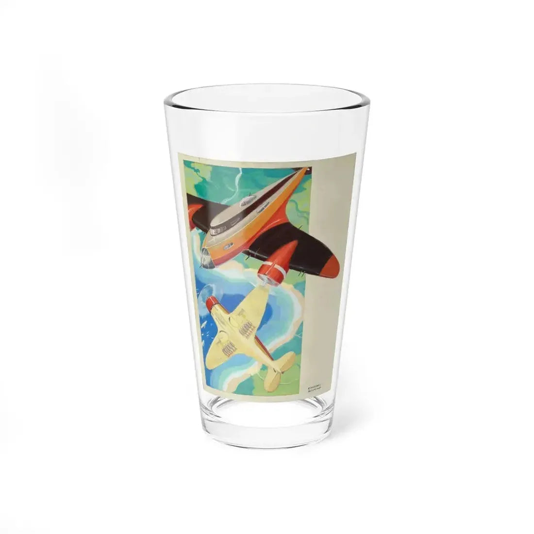 Portrait of Planes (Magazine Illustration) Pint Glass 16oz 16oz - Go Mug Yourself