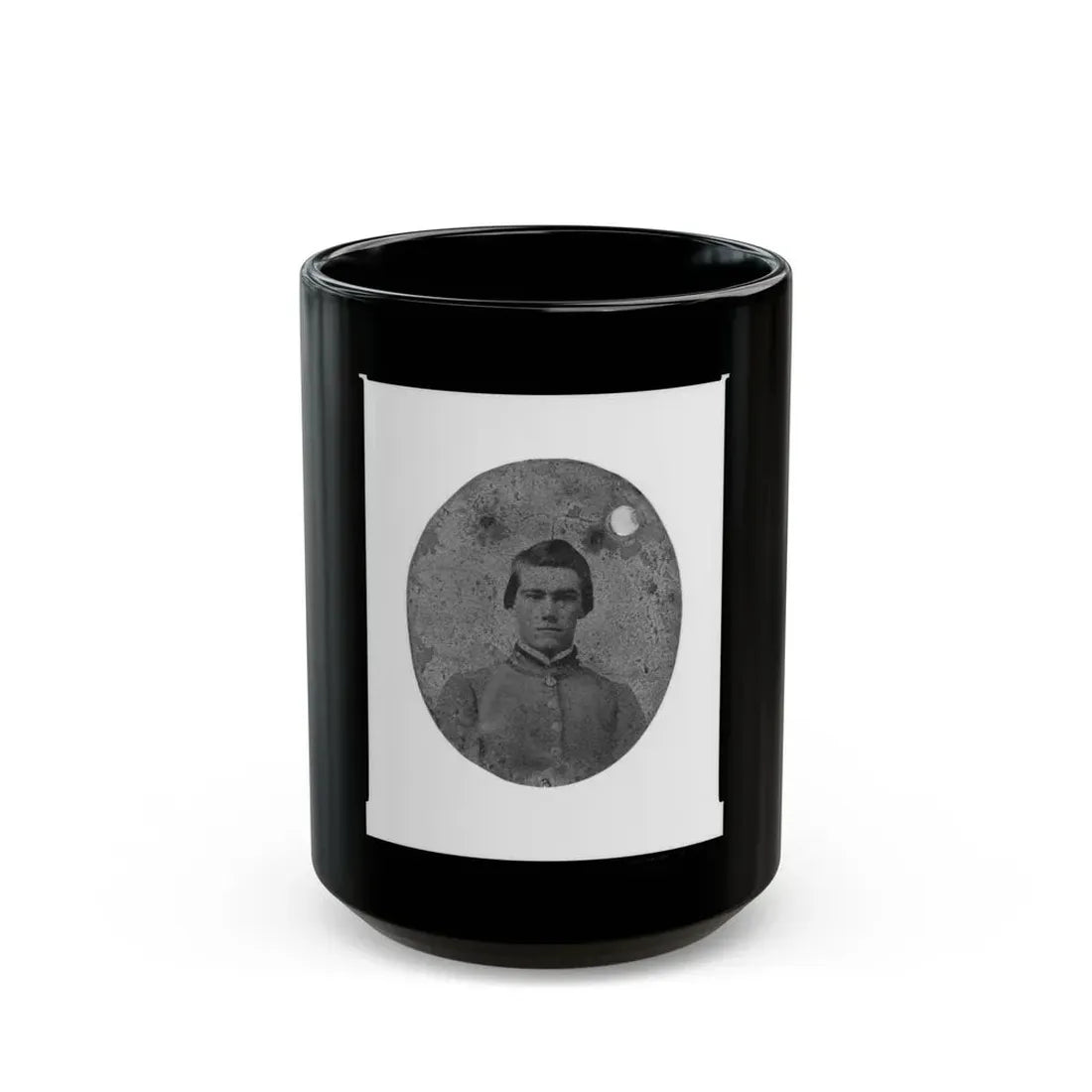 Portrait Of Pvt. Bentley Weston, Bugler, Company A, 7th South Carolina Cavalry, C.S.A. (U.S. Civil War) Black Coffee Mug 15oz - Go Mug Yourself