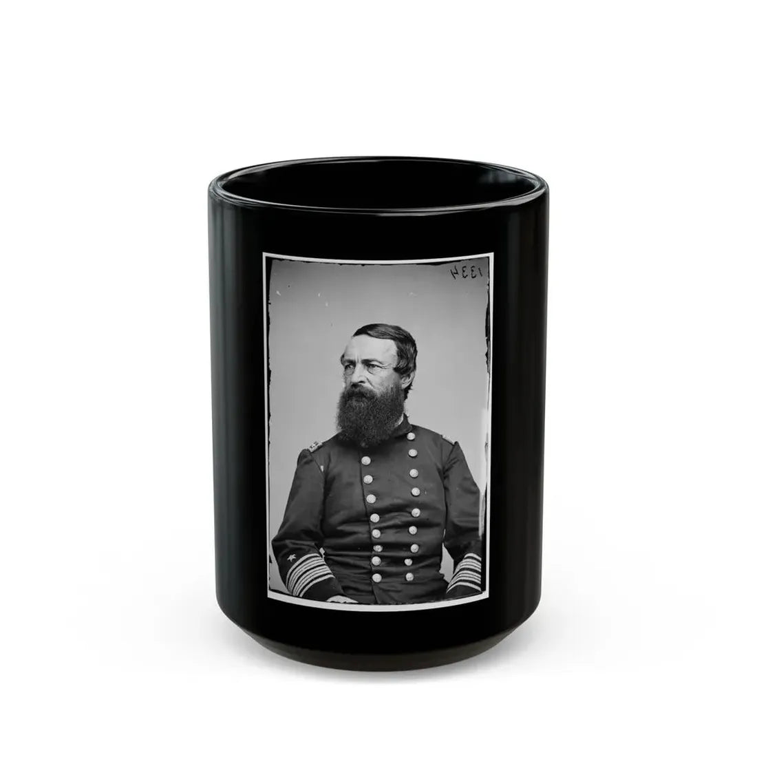Portrait Of Rear Adm. David D. Porter, Officer Of The Federal Navy (U.S. Civil War) Black Coffee Mug 15oz - Go Mug Yourself