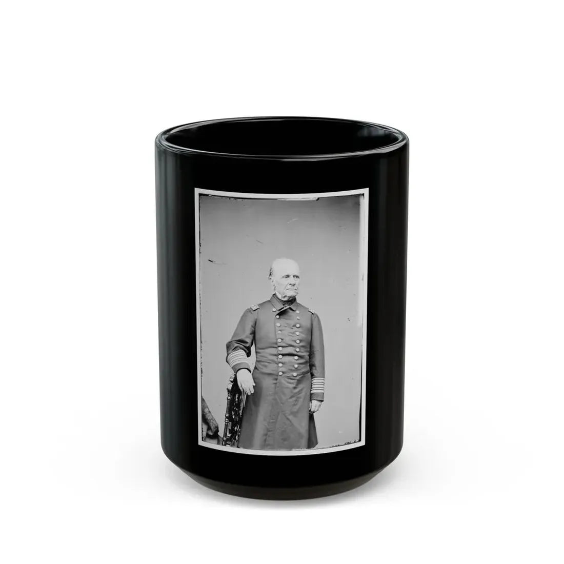 Portrait Of Rear Adm. William B. Shubrick, Officer Of The Federal Navy (U.S. Civil War) Black Coffee Mug 15oz - Go Mug Yourself